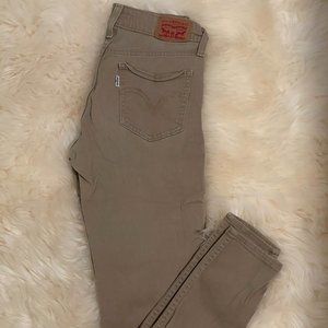 Levi's 535 Super Skinny Khaki Jeans